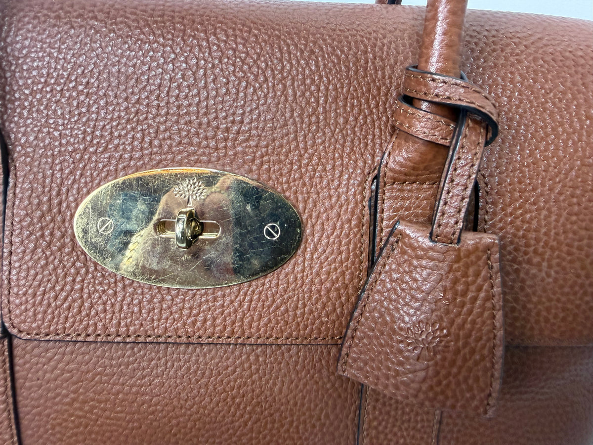 Mulberry Bayswater Oak Small Classic Grain Leather Top Handle