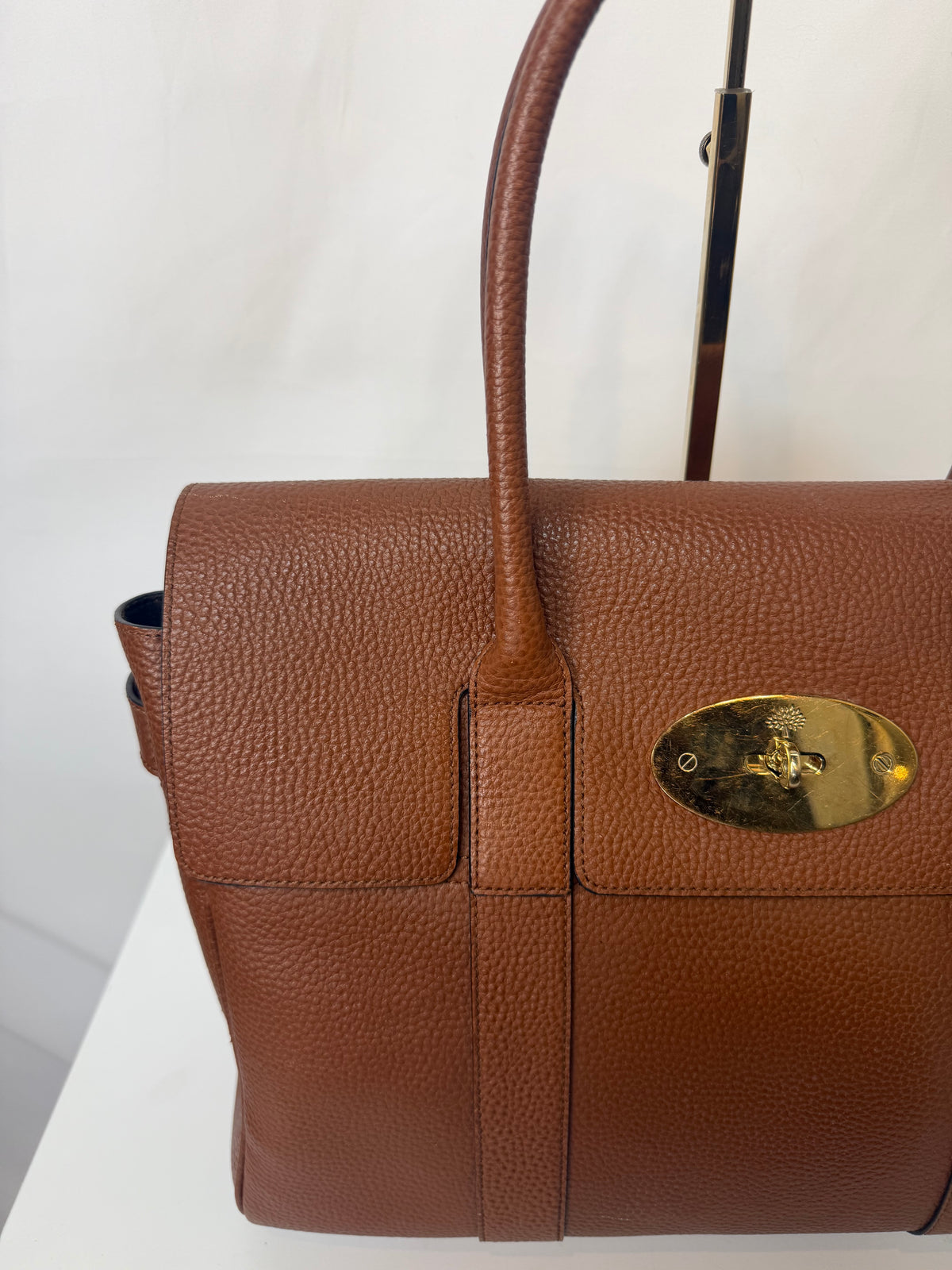 Mulberry Bayswater Oak Small Classic Grain Leather Top Handle
