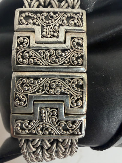 Lois Hill Sterling Silver Braided Band Watch