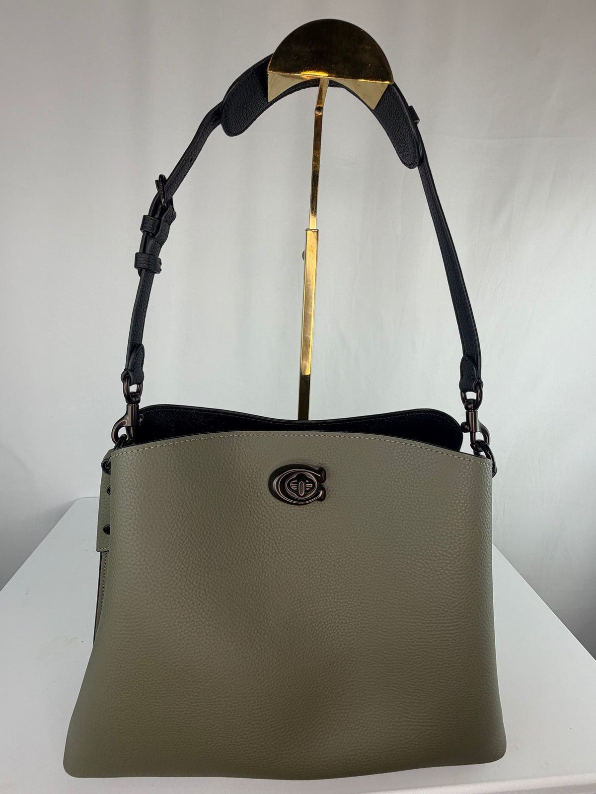 Coach Army Green Bucket Bag w/ Gun Metal Hardware