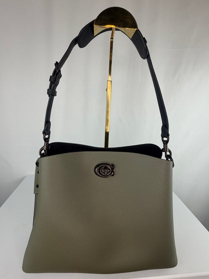 Coach Army Green Bucket Bag w/ Gun Metal Hardware