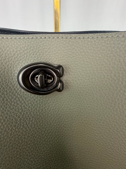 Coach Army Green Bucket Bag w/ Gun Metal Hardware