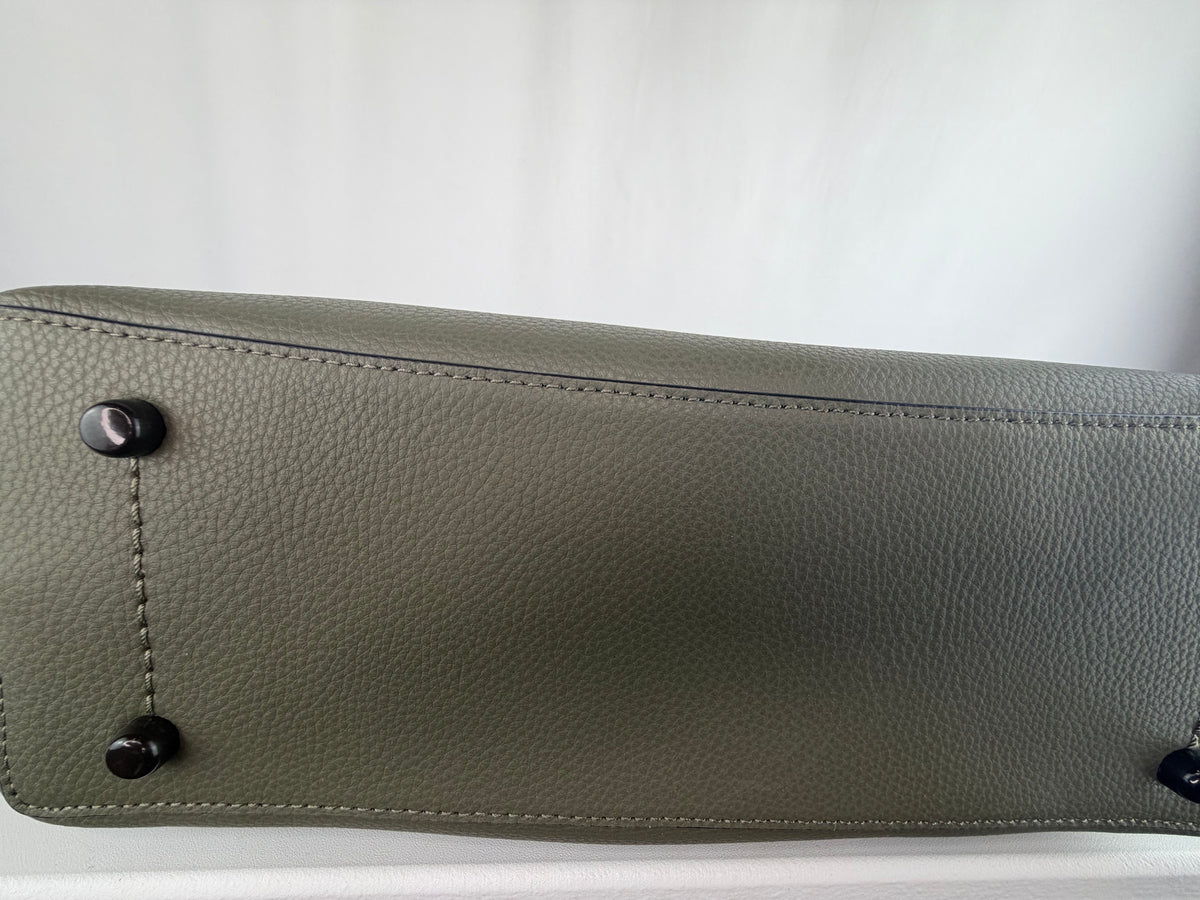Coach Army Green Bucket Bag w/ Gun Metal Hardware