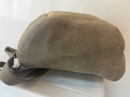 Hammit Suede Grey Taupe Medium Backpack w Gold Hardware