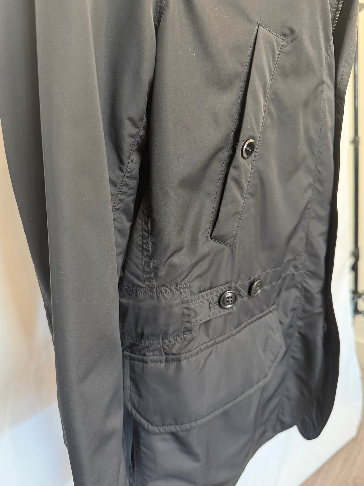 Ralph Lauren Black Zip Up Windbreaker w/ Multiple Pockets