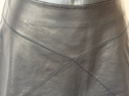 RTA Black Lambskin Leather Mini Skirt