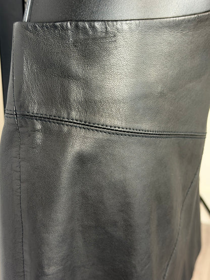 RTA Black Lambskin Leather Mini Skirt