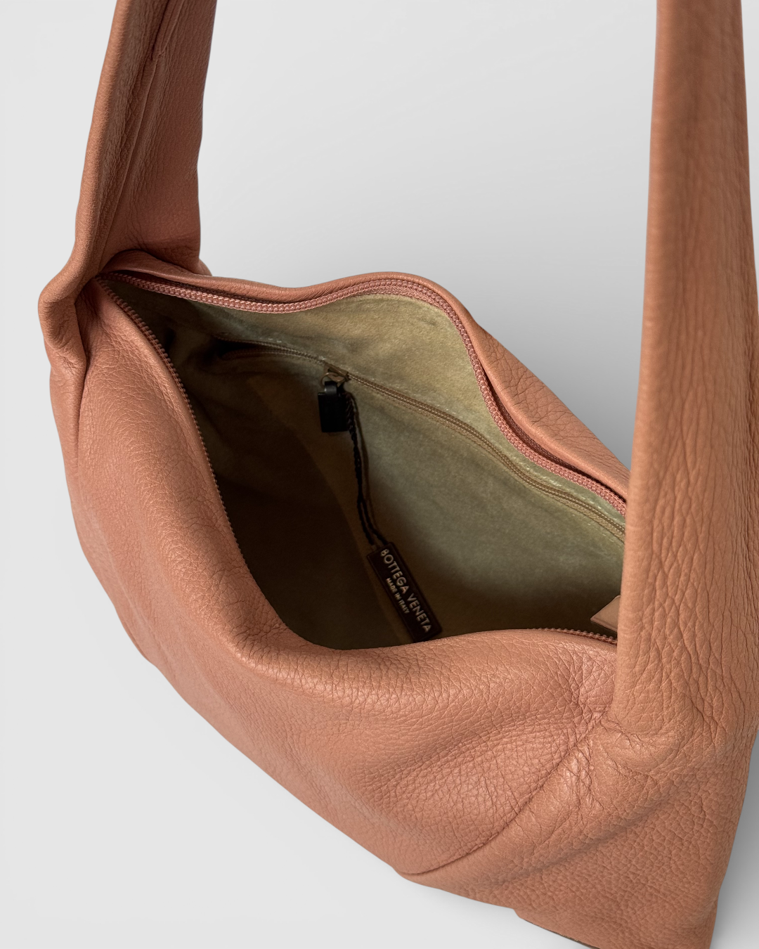 Bottega Veneta Blush Nude Pink Zip Shoulder Bag