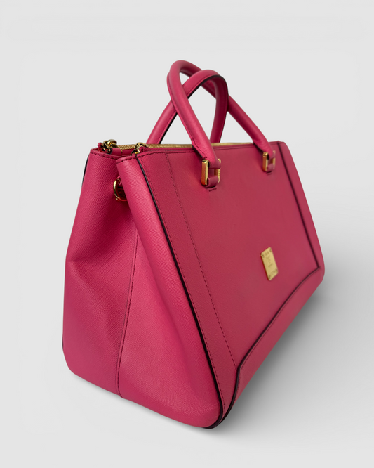 MCM Fuchsia Pink "Nuovo" Leather Tote