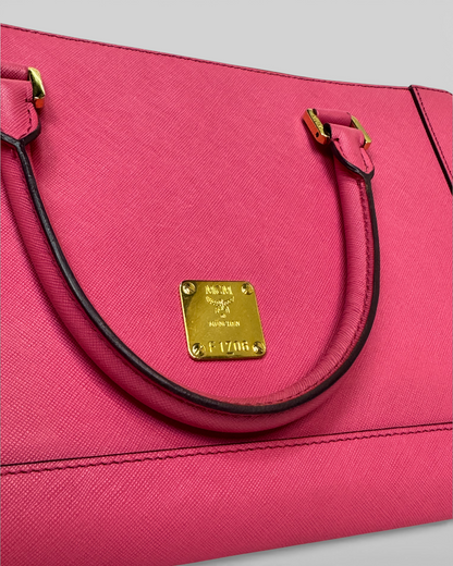 MCM Fuchsia Pink "Nuovo" Leather Tote