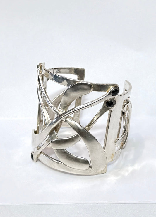 Pavé the Way Sterling Silver "Alex" Cuff Bracelet