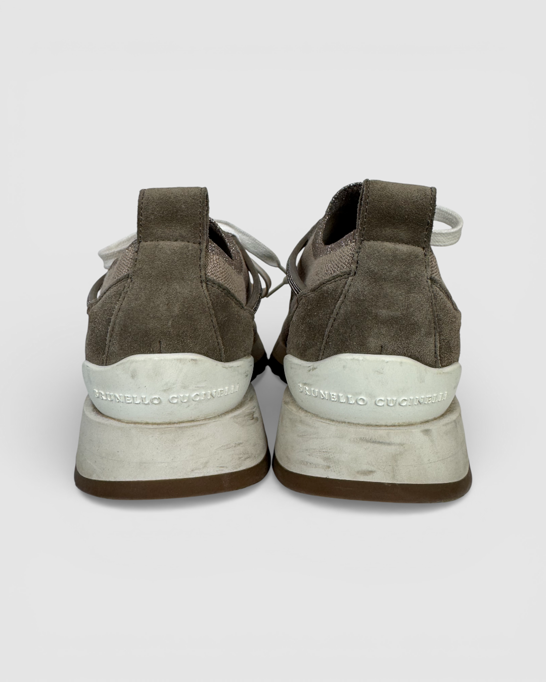 Brunello Cucinelli Light Brown Sparkly Sneakers