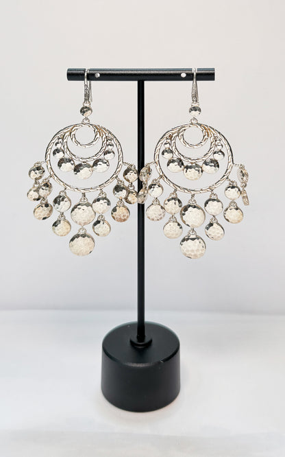 John Hardy Sterling Silver Palu Silver Disc Chandelier Earrings