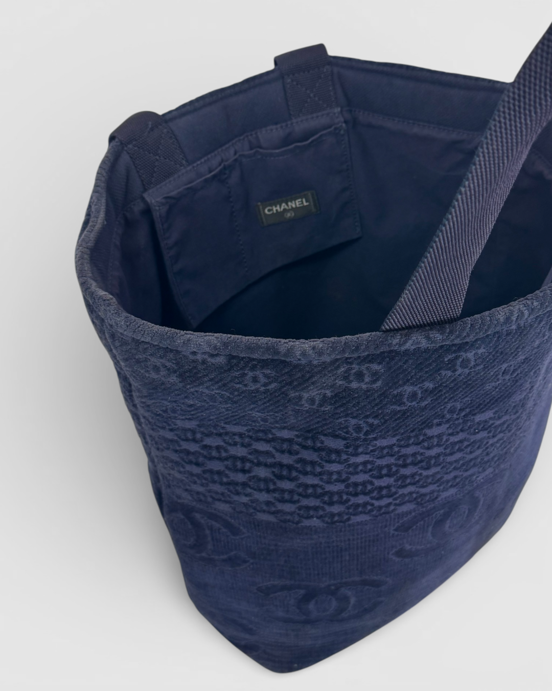 Chanel Navy CC Beach Tote Bag