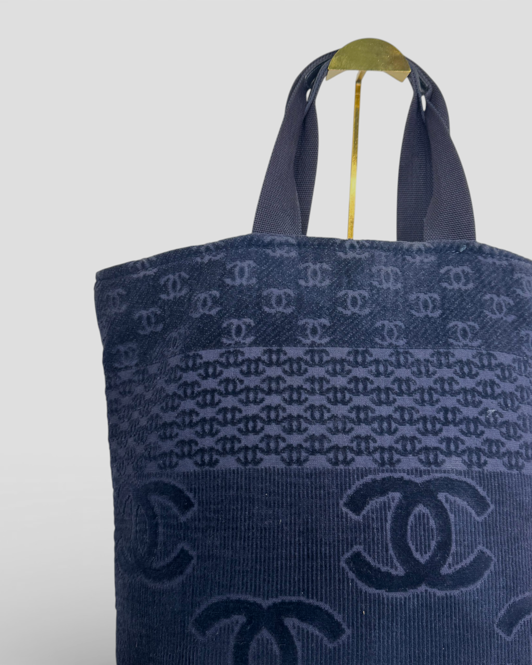 Chanel Navy CC Beach Tote Bag