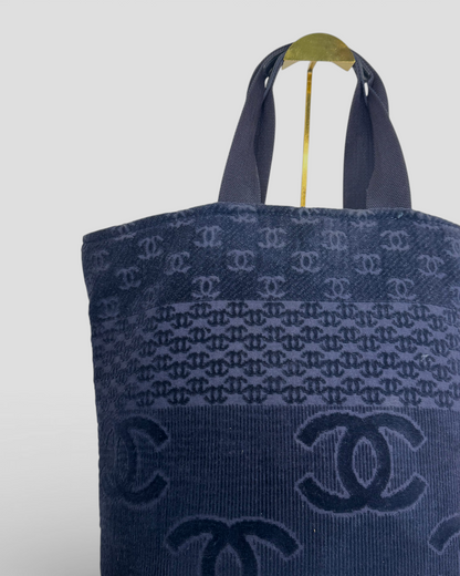 Chanel Navy CC Beach Tote Bag