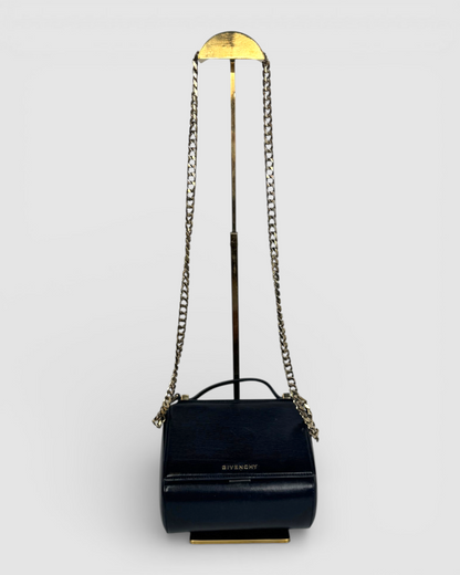 Givenchy Black Leather Mini Pandora Box w Gold Chain