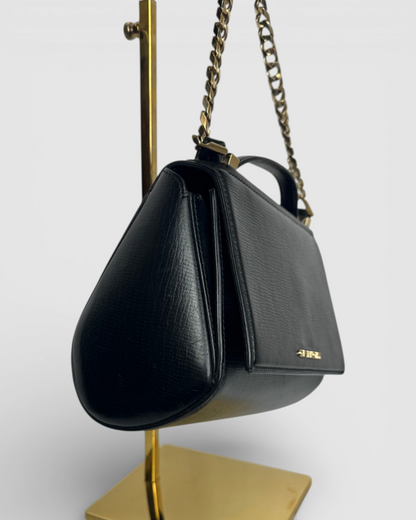 Givenchy Black Leather Mini Pandora Box w Gold Chain