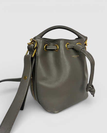 Saint Laurent Grey "Emmanuelle Bucket Bag" w Gold Hardware