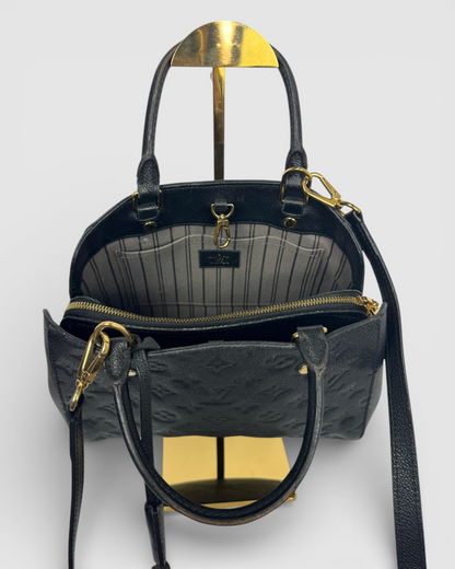 Louis Vuitton Black Monogram "Montaigne" Small Top Handle/Crossbody Bag