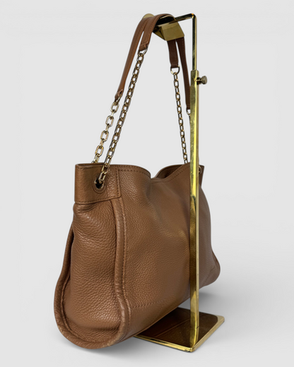 Tory Burch Brown Leather "Britten" Slouchy Tote