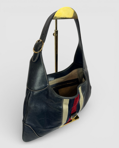 Gucci Black/Navy Jackie Sherry Line Leather Handbag