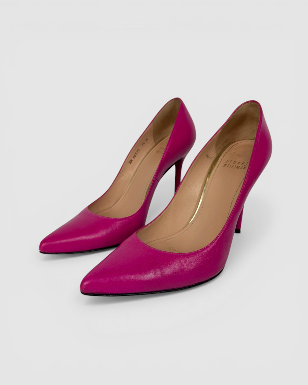 Stuart Weitzman Leather Pink Pointed Toe Pumps