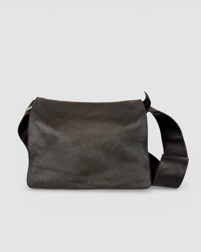 Celine Leather Brown Zip & Flap Over Shoulder/Crossbody Messenger Bag