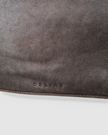 Celine Leather Brown Zip & Flap Over Shoulder/Crossbody Messenger Bag
