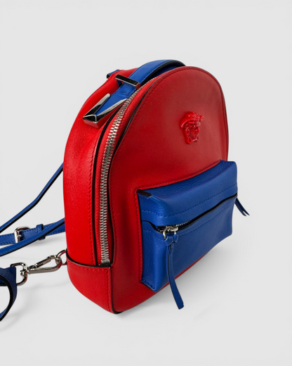 Versace Medusa Red & Blue Leather Backpack