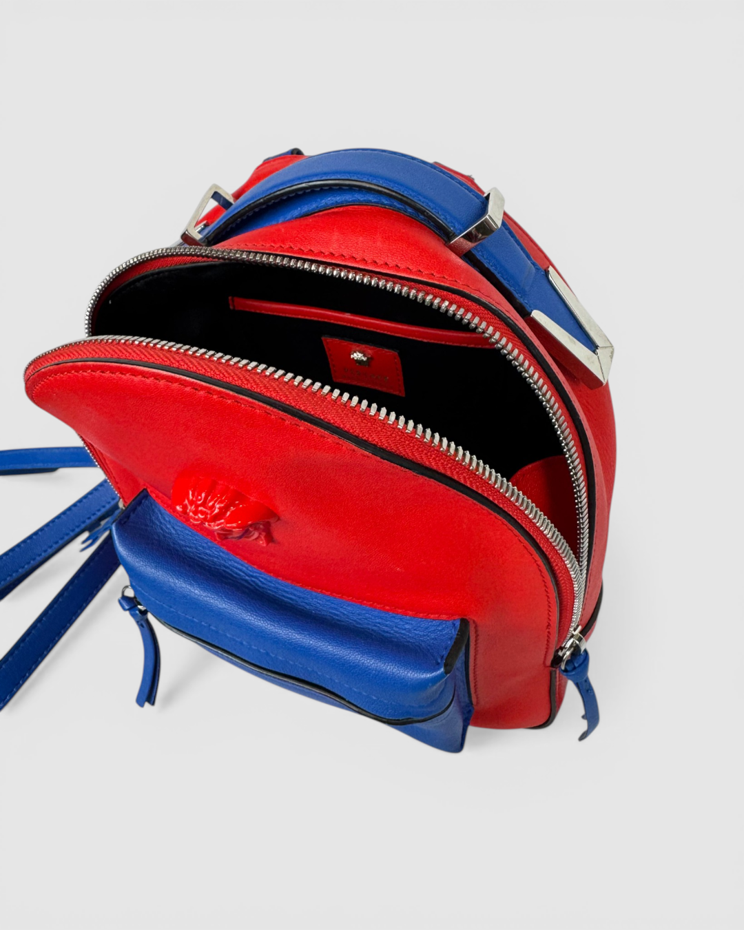 Versace Medusa Red & Blue Leather Backpack
