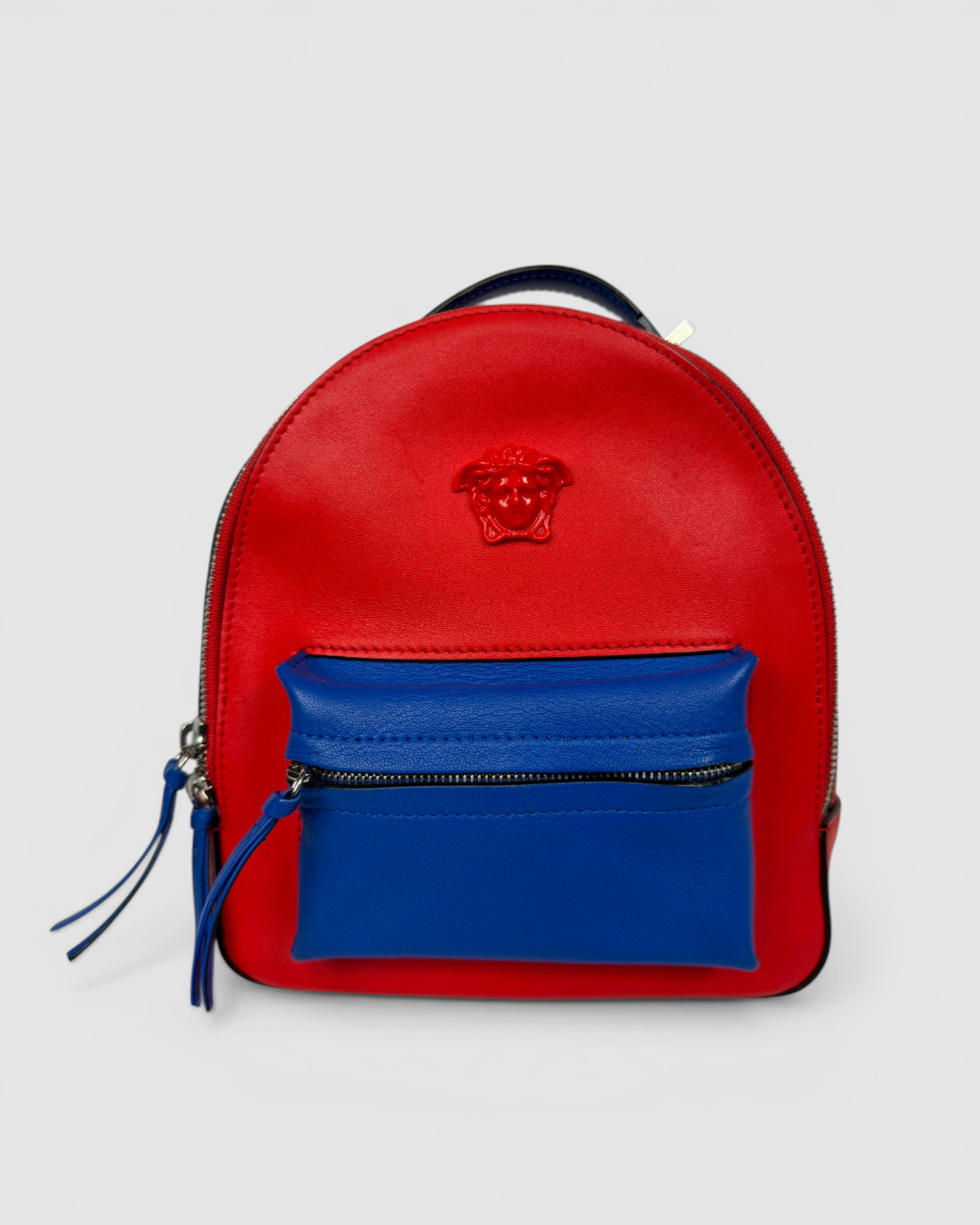 Versace Medusa Red & Blue Leather Backpack