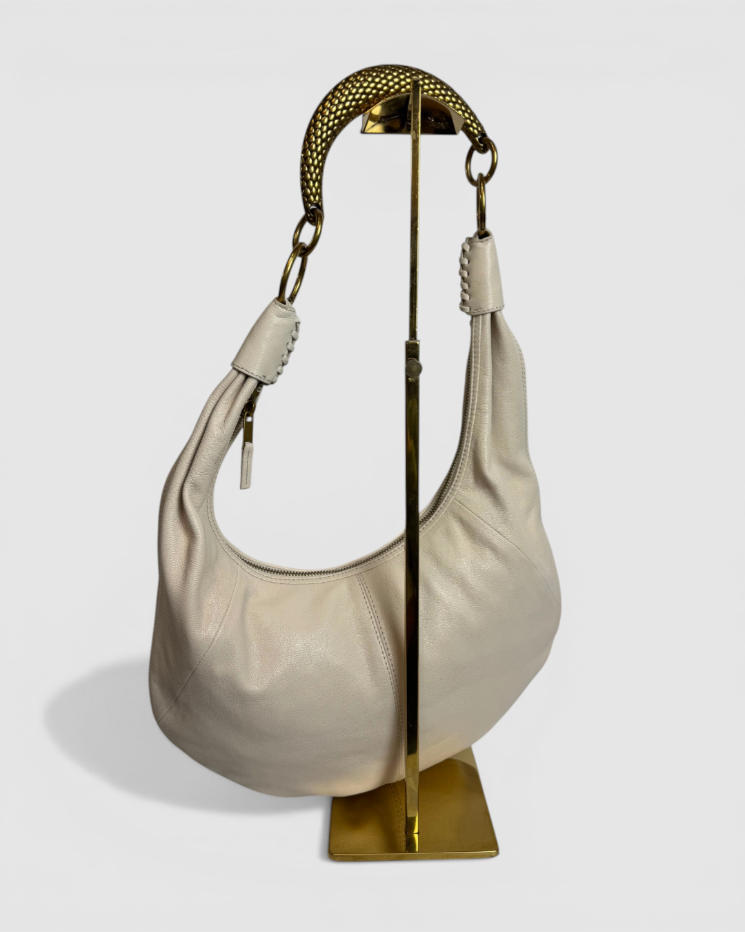 Walter Baker Leather Beige Boho Gold Shoulder Hardware Bag