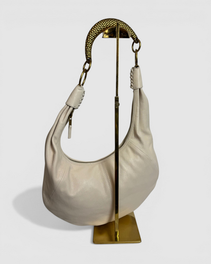 Walter Baker Leather Beige Boho Gold Shoulder Hardware Bag