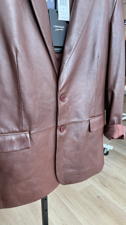 Lamarque Chocolate Leather " Felina" Jacket NWT