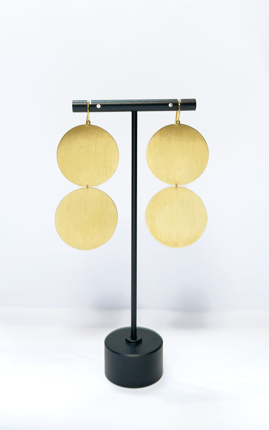 Irene Neuwirth 18K Gold Two Tier Large Gold Classic Circle Earrings