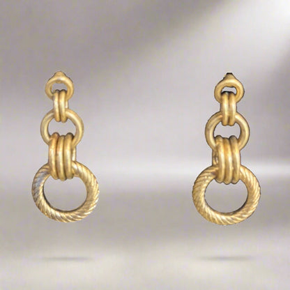 Cabi Gold Circular Hoop Dangly Earrings