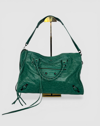 Balenciaga Teal Le City Bag Medium Tote