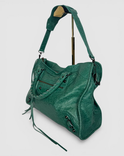 Balenciaga Teal Le City Bag Medium Tote