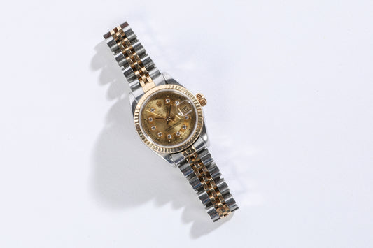 Rolex Datejust Oyster Perpetual 18k Gold & Steel, Jubilee Bracelet, Dial champagne, 10 Diamonds