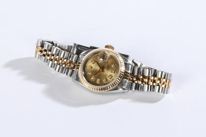 Rolex Datejust Oyster Perpetual 18k Gold & Steel, Jubilee Bracelet, Dial champagne, 10 Diamonds