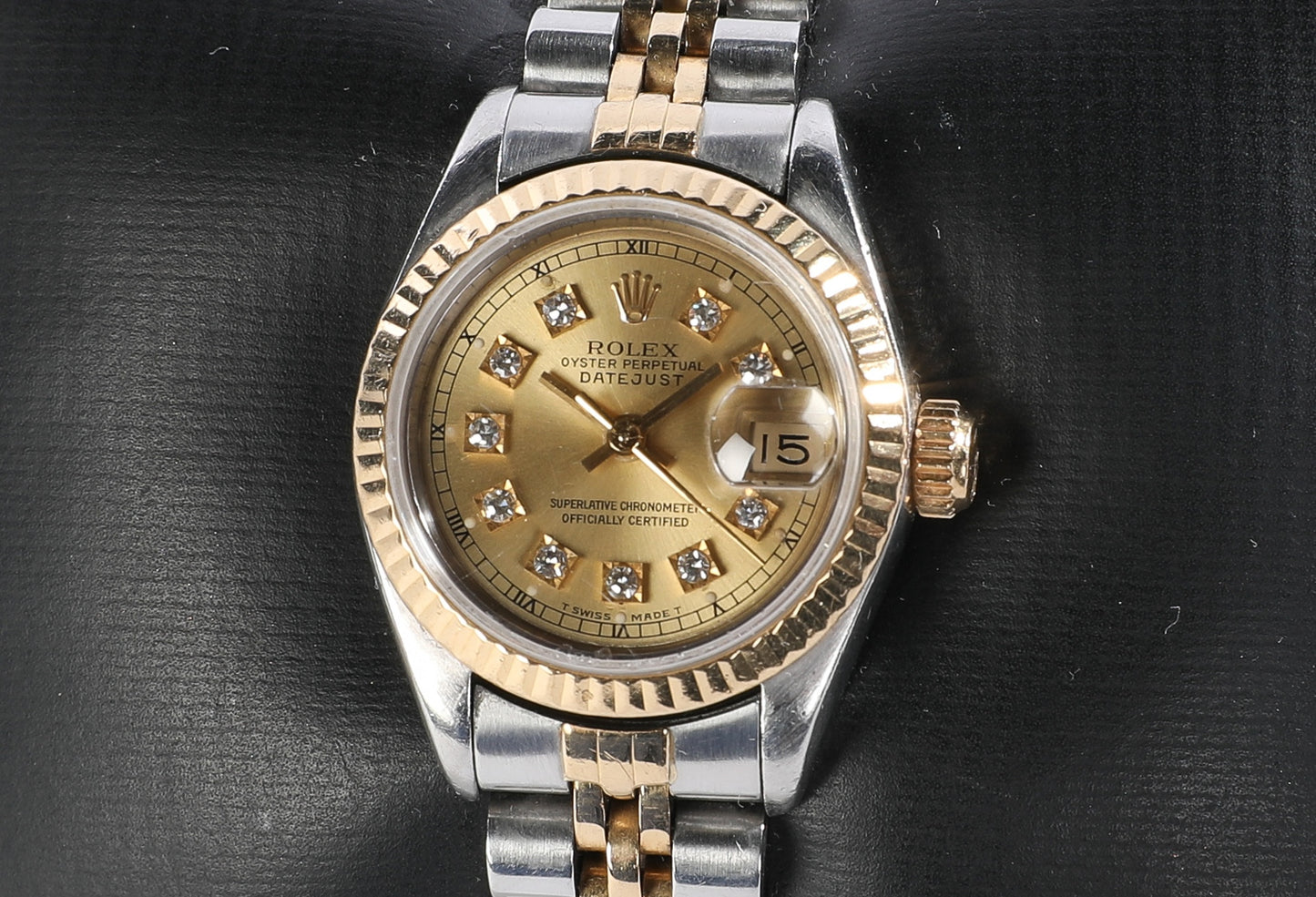 Rolex Datejust Oyster Perpetual 18k Gold & Steel, Jubilee Bracelet, Dial champagne, 10 Diamonds