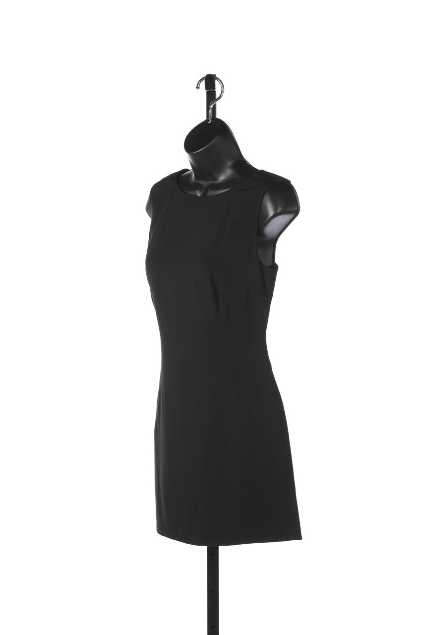 Dolce & Gabbana Black Square-Neck Sleeveless Knee-Length Dress w/ Slits Up the Sides