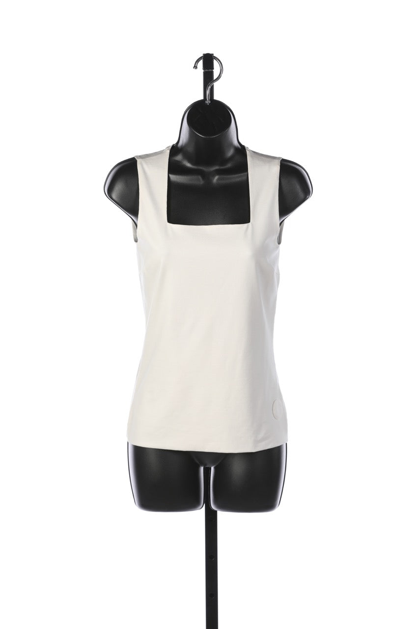 Akris Punto White Cream Sleeveless Square Neck Top NWT