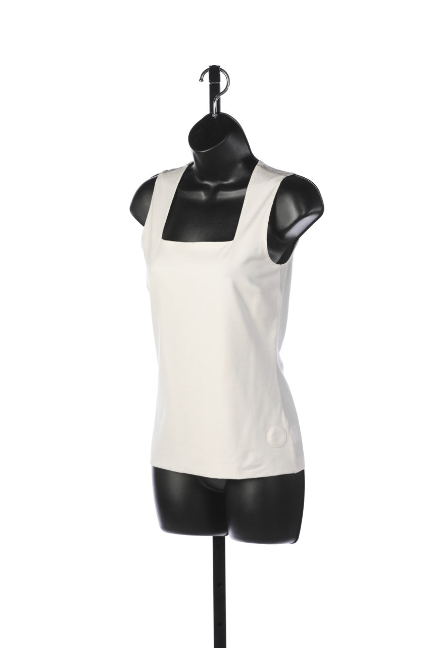 Akris Punto White Cream Sleeveless Square Neck Top NWT