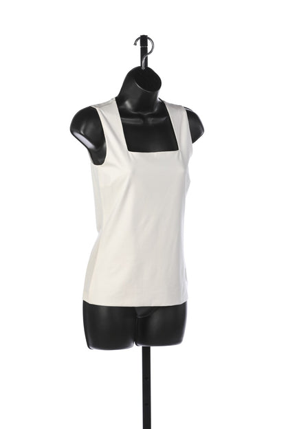 Akris Punto White Cream Sleeveless Square Neck Top NWT