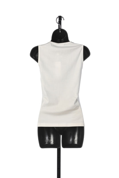 Akris Punto White Cream Sleeveless Square Neck Top NWT