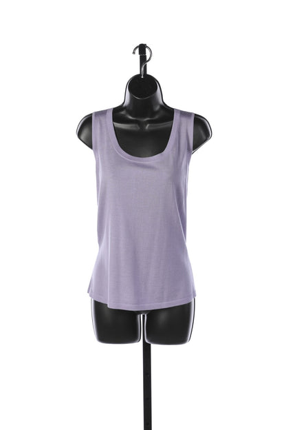 St. John Lilac Purple Wool/Silk/Cashmere Blend Knit Tank Top NWT