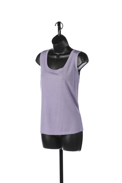 St. John Lilac Purple Wool/Silk/Cashmere Blend Knit Tank Top NWT