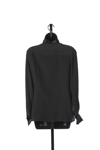 Giorgio Armani Silk Long Sleeve Tuxedo Blouse